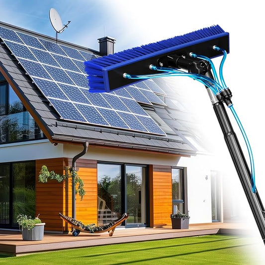 40FT Water Fed Pole Kit, Window Solar Panel Cleaning Brush and Pole, Window Washing Equipment Solar Panel Roof Glass Cleaner Tool
