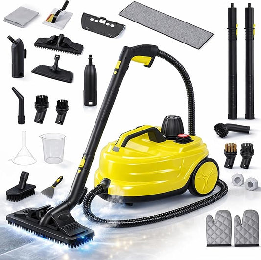 Heavy-Duty Steam Cleaner for Home & Car – High-Pressure Chemical-Free Deep Cleaning System, Portable Handheld Steamer with 27-Piece Kit for Tile, Grout, Floors, Ovens & Upholstery