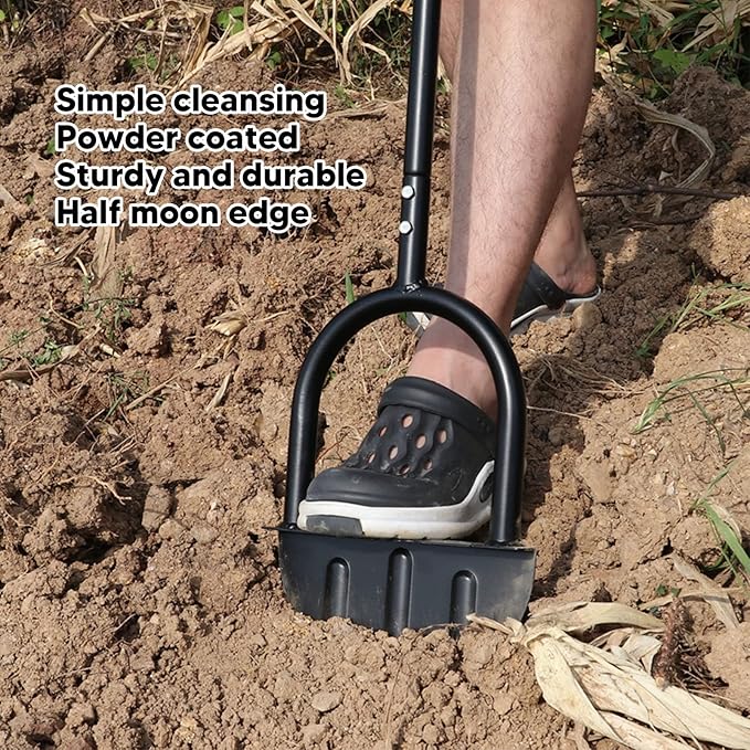 Edger Lawn Tool Safe Steel Half Moon Edger Coating Half Moon Lawn Edger with T Grip for Cleaning Edges Along Sidewalks Driveways Garden Flower Beds