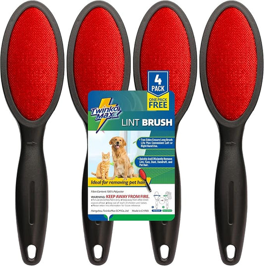 Twinko Max Lint Brush for Pet Hair, Reusable Lint Remover for Clothes | Double-Sided Head, Classic Velvet fabric, Ideal for Pet Hair Removal, Couch & bedding Cleaner, Dog & Cat Fur Removal by TwinkoMax