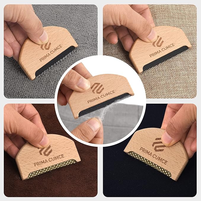 2 PCS Wooden Sweater Comb for De-Pilling Cashmere, Wool, Knitwear, Manual Lint Remover, Portable Depiller for Clothes, Fuzz, Bobbles, Pilling Shaver, Fabric Defuzzer, Sweater Care Tool - Image 4