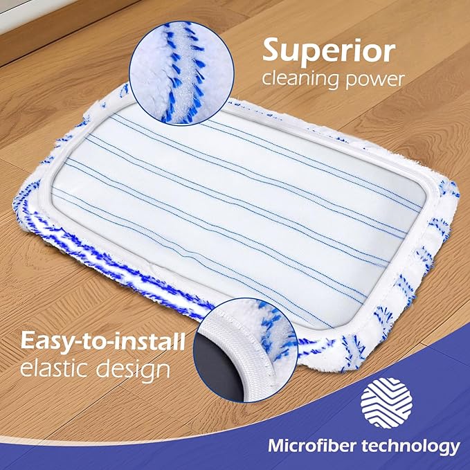 Masthome 36" Commercial Mop with 3 Microfiber Pads &Microfiber Mop for Dry and Wet Use-1 Cleaning Scraper Included- Home & Office Suitable