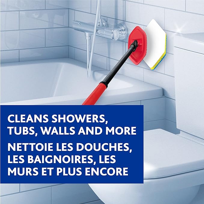 Vileda Bath Magic Bathroom and Tub Mop | Multisurface Cleaning Mop | Safe to Use on Tile, Glass, Ceramic, Bathtub, Shower Surfaces