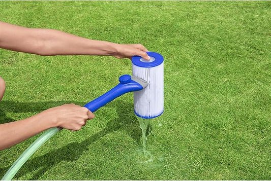 Bestway Flowclear Aqualite Pool Filter Cartridge Cleaning Tool Hose Attachment with Removable Comb Style Head and Water Flow Control Knob