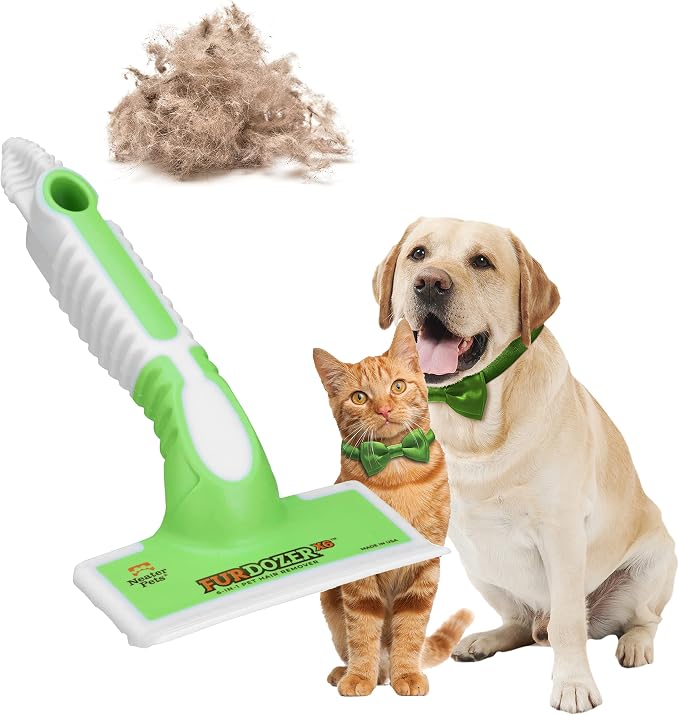 FurDozer Pet Hair Remover & Auto Detailing Tools - Cat & Dog Hair Remover for Carpets, Car Interiors, Couches, Bedding, & Pet Furniture (Green, X6) by NeaterPetBrands