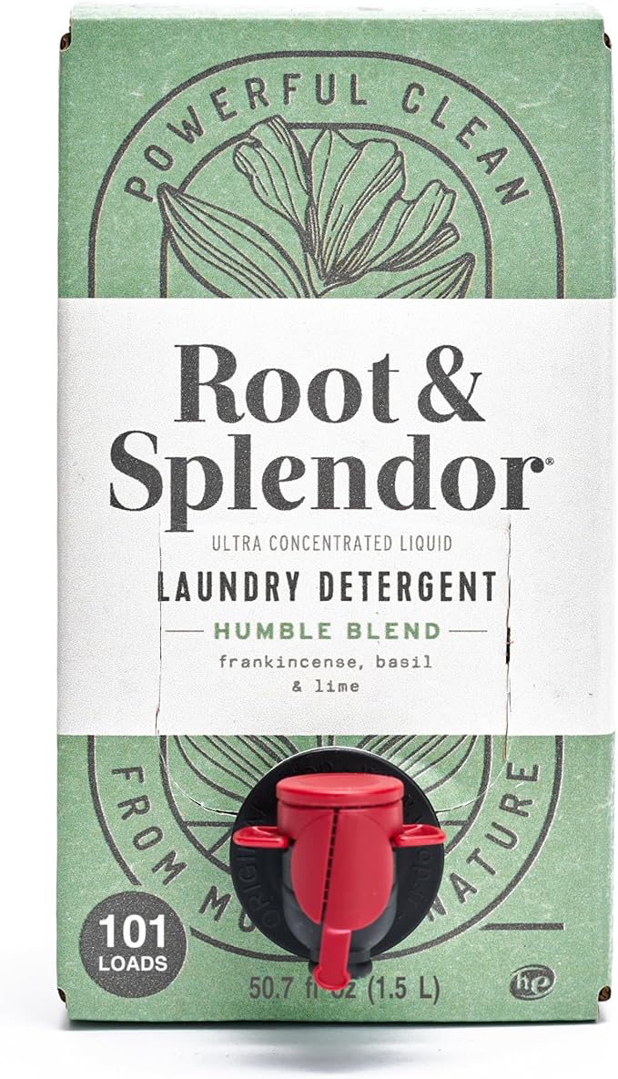 Root & Splendor Ultra Concentrated All Natural Laundry Detergent Liquid - Plant Based, Enzymatic Laundry Soap, Humble Scent, 1.5 Liter, 100 Loads