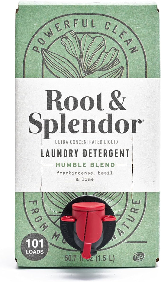 Root & Splendor Ultra Concentrated All Natural Laundry Detergent Liquid - Plant Based, Enzymatic Laundry Soap, Humble Scent, 1.5 Liter, 100 Loads
