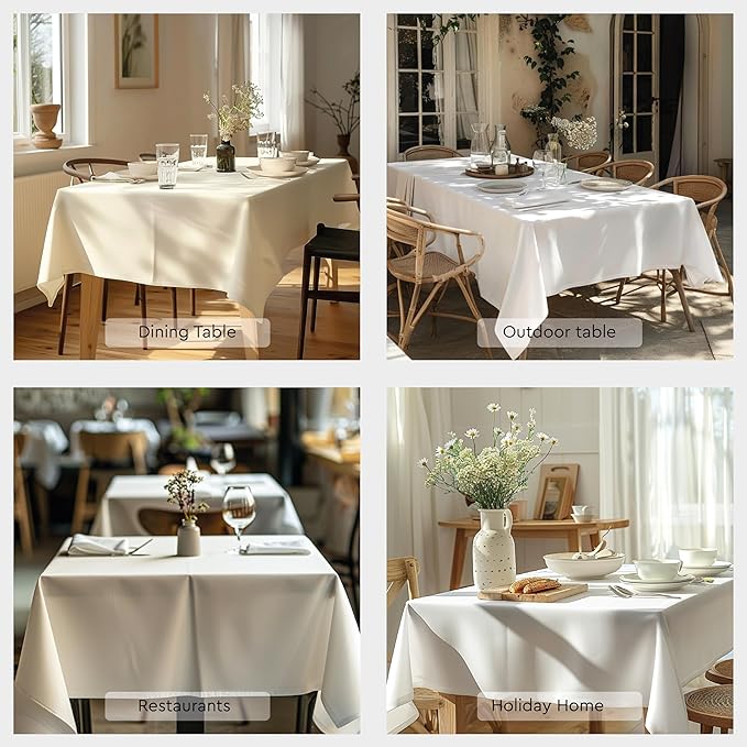 Encasa XO Dining Table Cover | 56"x56" Cotton Canvas Square Tablecloth | Machine Washable, Dark Taupe Table Cloth for Indoor & Outdoor Dining, Durable, Easy-Care | Suitable for Any Occasion