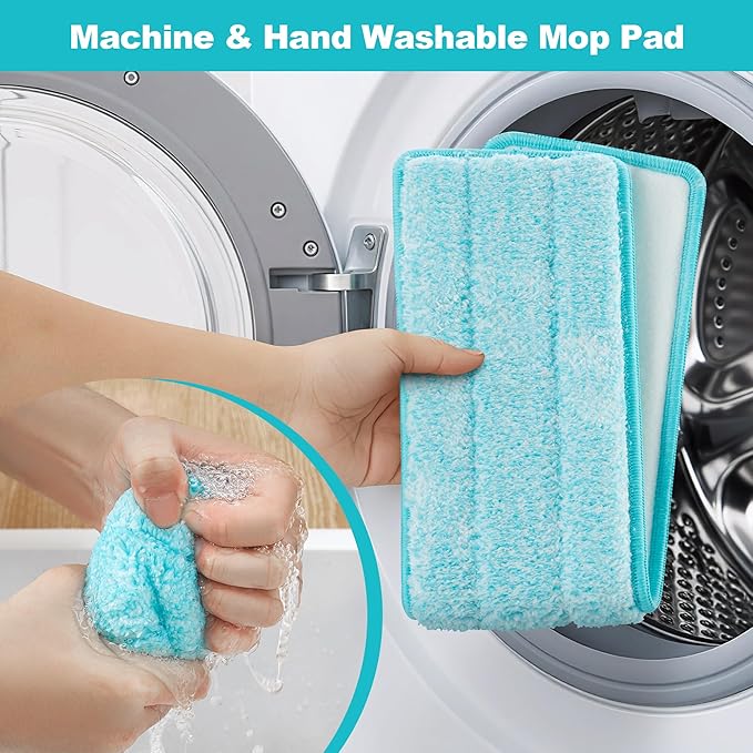 JOYMOOP 18 Inch Dust Mop for Hardwood Floors, Heavy Duty Industrial Wet Dry Mops with Telescopic Handle, Includes 5 Microfiber Mop Pads - Blue-Grey