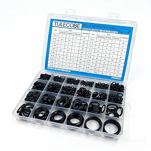 20 Size 1020 Pcs Universal Metric Nitrile Rubber(NBR) O Ring Assortment Kit for Various car Auto Hydraulic Faucet Plumbing Pressure Washer Air or Gas Sealing Repair Home Repair