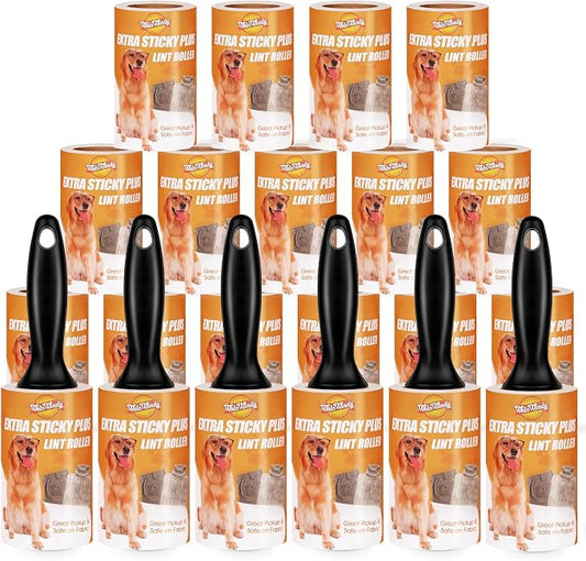 WulaWindy Extra Sticky Lint Rollers for Pet Hair, 1260 Sheets, 6 Handles | Extra-sticky lint rollers with 1260 sheets and 6 reusable handles for pet hair, lint and dust on clothes and furniture. by WulaWindy