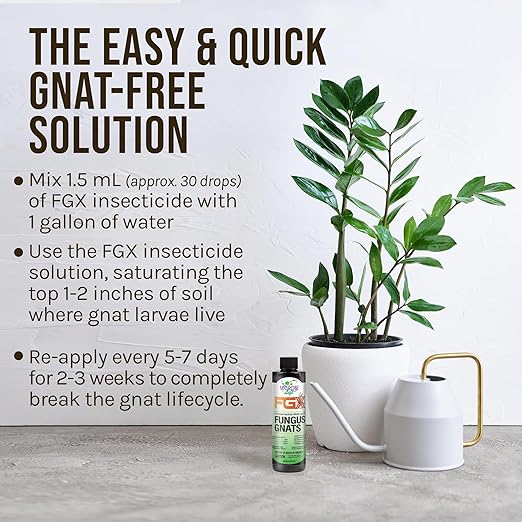 Microbe-Life Hydroponics FGX Fungus Gnat Killer, Natural BTi Pest Control for Plants, Indoor Plant Pest Control to Get Rid of Gnats in Houseplants, Safe for Pets & People, 1 Gallon