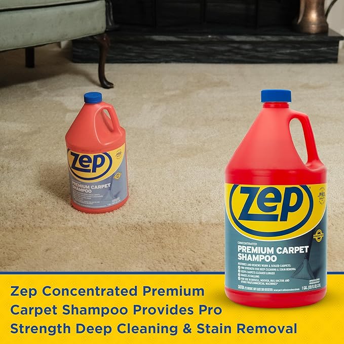 Zep Premium Carpet Shampoo - 1 Gal (Case of 4) - ZUPXC128 - Deep Cleaning and Stain Removal for Carpet Machines