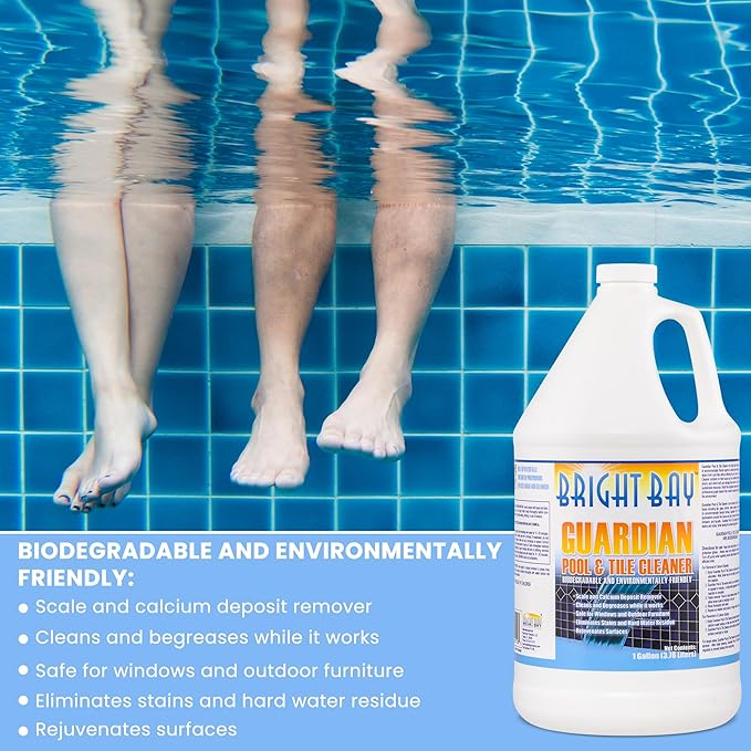 Pool & Tile Cleaner Removes Calcium Buildup & Scum Line Remover, Biodegradable and Environmentally Friendly (1 Gallon)
