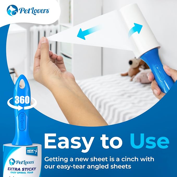 PetLovers Extra Sticky Lint Roller Mega Value Set 600 Sheets for Pet Hair Removal, Dog and Cat Lint Remover 6 Pack - Image 4