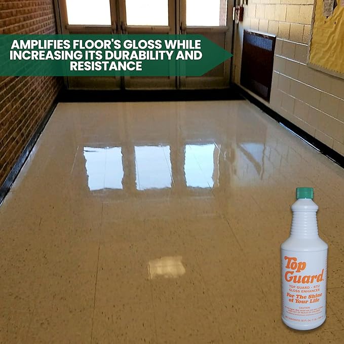 Ready To Use - Industrial and Commercial Cleaning Supplies Floor Protection, Surface Shield, Creating a Lustrous Wet Look Shine Floor Finish, Floor Shine for All Floors (12x1 Quartz)