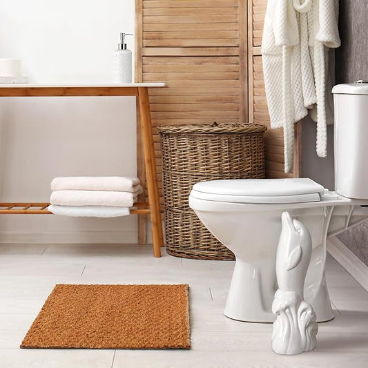 Dolphin Ceramic Toilet Brush Holder with Plastic Brush Set-White by Allure Home Creation
