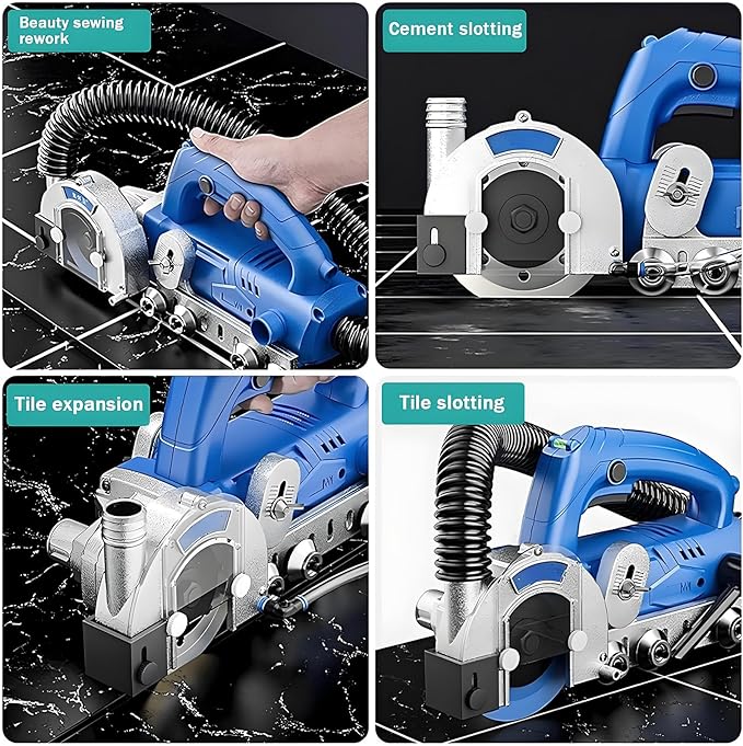 1200W Electric Tile Joint Cleaning Machine - Automatic Grout Cleaner for Ceramic Tiles, Shower & Bathtub Seam Tool, Efficient Gap & Crevice Slotting, Heavy-Duty Floor Cleaner