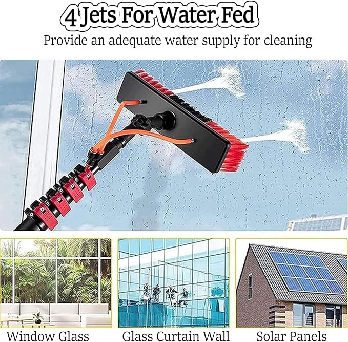 Water Fed Telescopic Brush,Extendable Solar Panel Roof Cleaning Tools,Photovoltaic Panel Cleaning,Conservatory Roof Cleaner,for Photovoltaic Panel Cleaning 35cm-6m/20FT