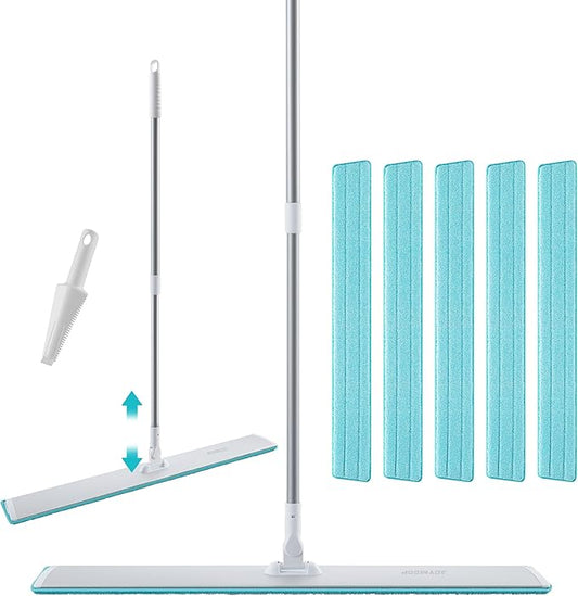 JOYMOOP 36 Inch Commercial Dust Mop for Hardwood Floors, Heavy Duty Industrial Wet Dry Mops with Telescopic Handle, Includes 5 Microfiber Mop Pads