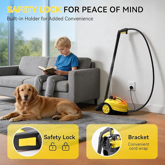 Steam Cleaner, Handheld Steam Cleaner - 2000W High Pressure 73PSI Portable Steamer with 68oz Tank & 24 PCS Accessories for Home Use, Car Detailing, Floor, Kitchen, Bathroom, Windows, Grout, Sofa
