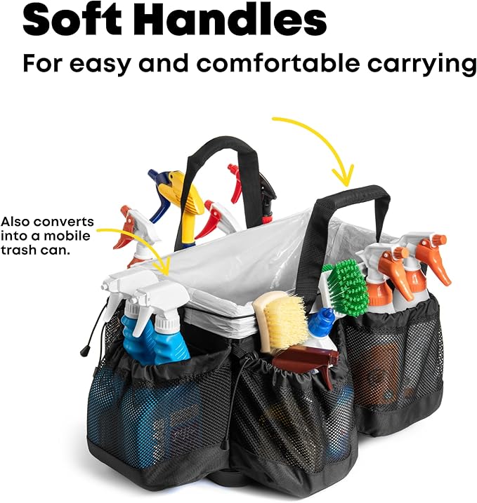 Pro Caddy: Large Caddy with Hard Walls and Floor for House Cleaning, Car Detailing, Gardening, Supplies and Tools.