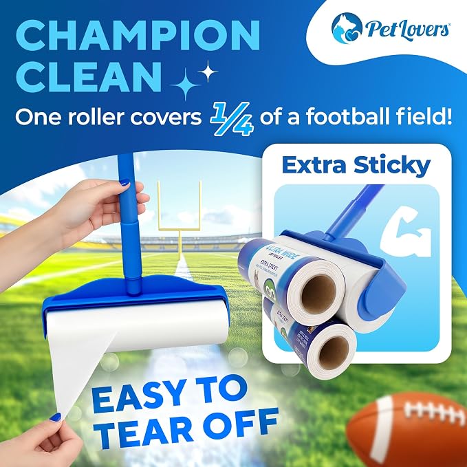 PetLovers Extra Sticky Floor Lint Roller 4 Pack of Refills Only - No Handles Included - 90 Sheets Per Refill 360 Sheets Total - Image 5