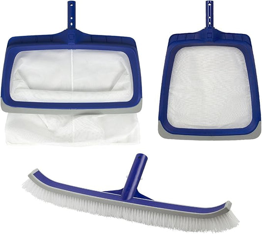 Poolmaster 20001 Deluxe Heavy Duty Vinyl Liner Swimming Maintenance Cleaning Kit for Above or In-Ground Pools, Blue