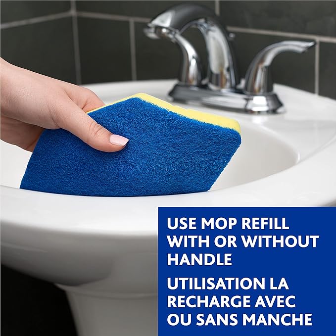 Vileda Bath Magic Bathroom and Tub Mop | Multisurface Cleaning Mop | Safe to Use on Tile, Glass, Ceramic, Bathtub, Shower Surfaces