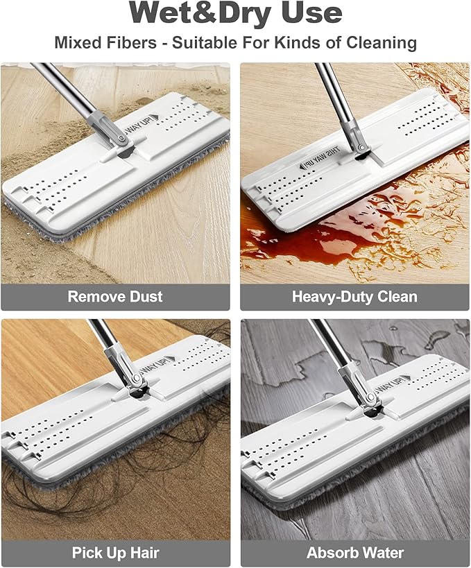 JOYMOOP Complete Floor Cleaning Bundle: Mop and Bucket Set with Wringer with 3 Washable Microfiber Pads and 15 Freesia Scented Cleaner Pods – Hands-Free Wet/Dry Floor Cleaning System