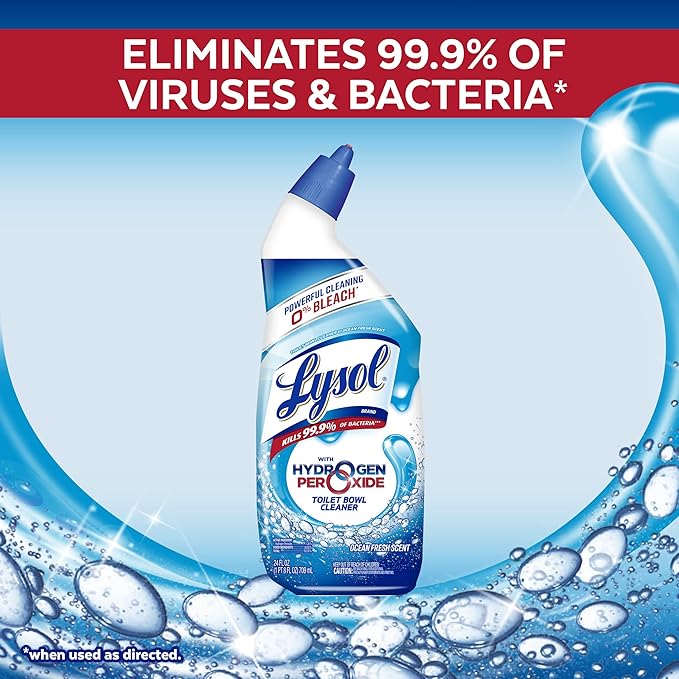 Lysol Bleach Free Hydrogen Peroxide Toilet Bowl Cleaner, Fresh, 24 oz (Pack of 6)