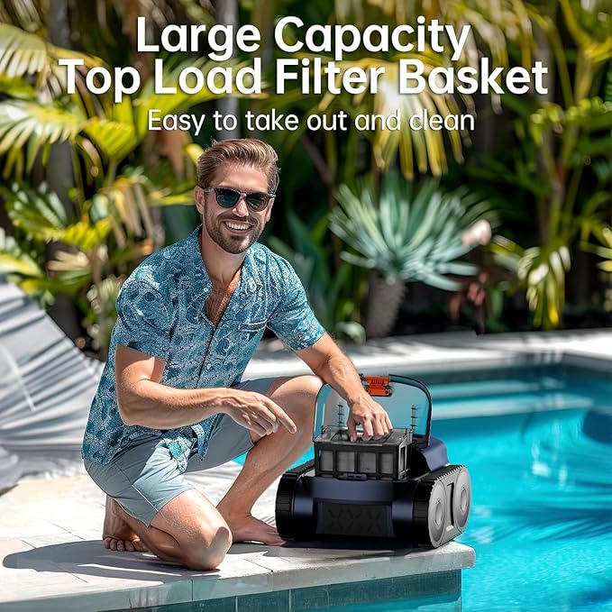 [2026 Upgrade] Pool Vacuum for Inground Pools,Robotic Pool Cleaner for Floor/Wall Climbing/Waterline Cleaning, Dual-Motor System Powerful Suction,Extended 180-Min Runtime for Pools up to 2100 Sq.Ft