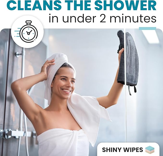 Shiny Wipes XL Drying Towel, The Original, Ultra Absorbent Twisted-Loop Design, Streak-Free Drying Towel, Shiny Wipes Shower Cleaning Cloths (1 Towel)