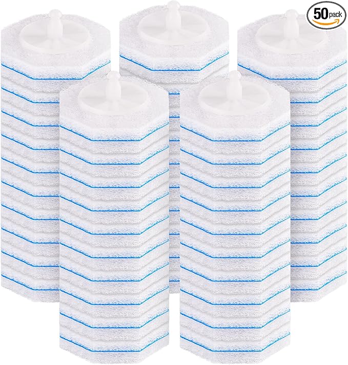 50 Count Toilet Wand Refills for Clorox, Compatible with Most Disposable Toilet Brush for Bathroom Cleaning