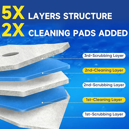 200Ct Aromative Toilet Brush Refills, Toilet Bowl Cleaner Refills, Double-Layer Cleaning Pads Added, Disposable Refill Heads for Toilet Bowl Cleaner Wands，Lemon, Blue Ocean, Lavender （Patented）
