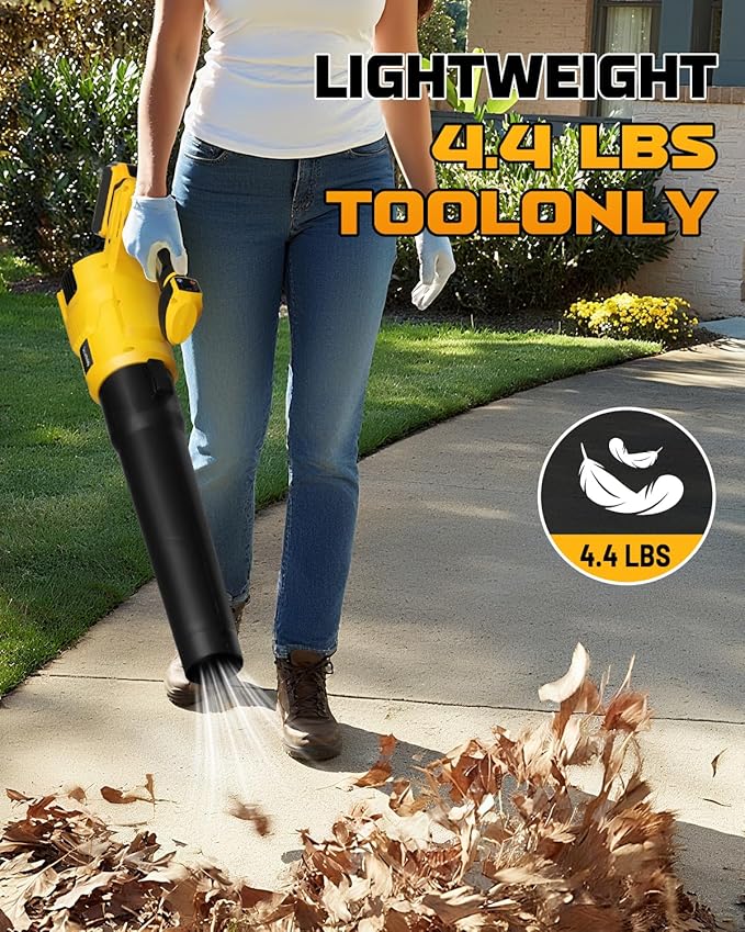 Cordless Leaf Blower Compatible with Dewalt 20V MAX Battery, 1500W Brushless Motor, 120MPH 500CFM High-Power Electric Blower, Lightweight Handheld Yard Cleaning Tool for Lawn, Garden & Patio