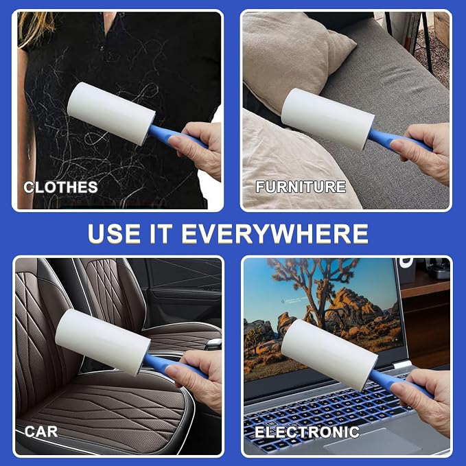 Extra Sticky Lint Roller Mega Value Set 900 Sheets for Pet Hair Removal and Clothes, Dog and Cat Lint Remover, 10 Pack - Image 6