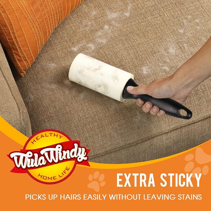WulaWindy Extra Sticky Lint Rollers for Pet Hair, 8 Rolls, 2 Handles | Extra-sticky lint rollers with 8 rolls and 2 reusable handles for pet hair, lint and dust on clothes, sofas and furniture. - Image 4