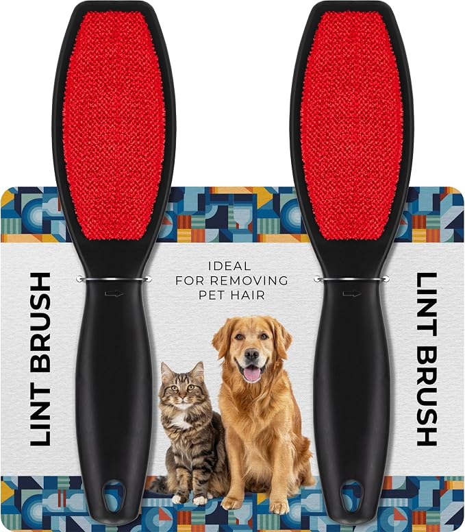 DecorRack 2 Pack Double-Sided Lint Brushes, Pet Hair Remover by DecorRack
