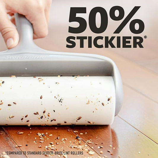 Scotch-Brite Extreme Clean Large Lint Roller,60 Sheets, 1 Pack | 50% Stickier*, Heavy Duty for Removing Debris & Pet Hair on Clothes, Furniture, Cars, Offices & More, 60 Sheets Total - Image 2