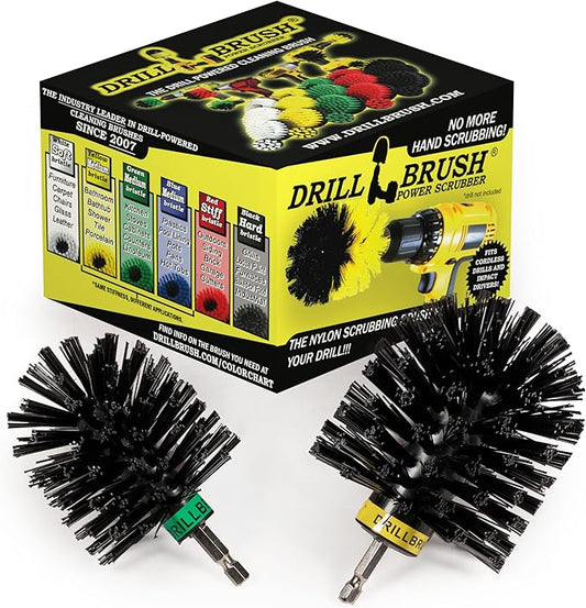 Power Scrubber Grill Brush - Rust Remover & Graffiti Remover for Concrete - Grill Cleaner Brush - No Metal Wire Brush for Drill Attachment - BBQ Cleaning Kit and Pellet Smoker Accessories - BBQ Brush