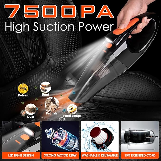 Viewsun 41PCS Car Cleaning Kit, Car Interior Detailing Kit with High Power Handheld Vacuum, Auto Detailing Drill Brush Set, Cleaning Gel, Complete Car Wash Kit Supplies for Deep Cleaning