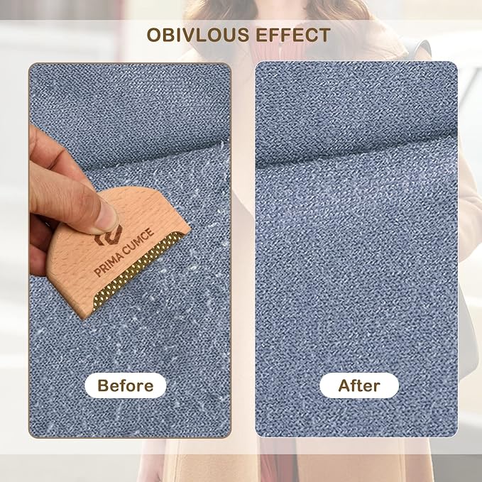 2 PCS Wooden Sweater Comb for De-Pilling Cashmere, Wool, Knitwear, Manual Lint Remover, Portable Depiller for Clothes, Fuzz, Bobbles, Pilling Shaver, Fabric Defuzzer, Sweater Care Tool - Image 3