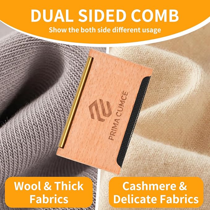 Wooden Cashmere Comb for Knits, Sweaters, Wool & Delicate Fabrics ?€? Manual Fabric Shaver, Fuzz Remover, Portable Depiller for Clothes, Bobbles, Lint, Pilling Tool ?€? Sweater Care Essential - Image 4