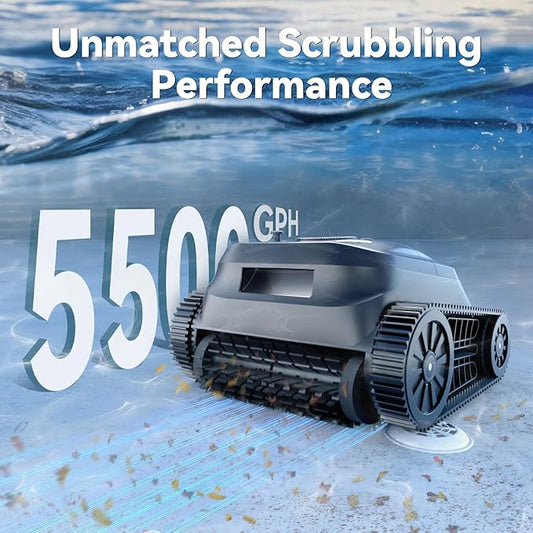 X5 Cordless Robotic Pool Cleaner, Wall & Waterline Cleaning, Smart Navigation, Smart Precision Docking™, 180Mins Runtime, 4 Cleaning Modes, Pool Vacuum for Inground Pools up to 3,229 sq.ft