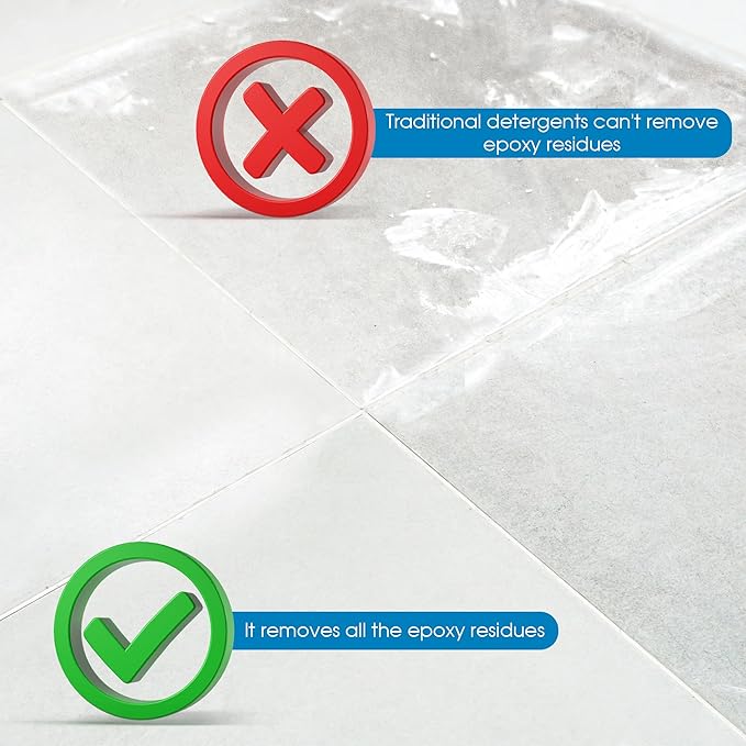 FABER Epoxy Remover – Epoxy Resin Haze Remover and Post Construction Cement Grout Cleaner to Renew Refresh & Restore Natural Shine of Porcelain Ceramic Tile Floor - Heavy Duty Alkaline Compound