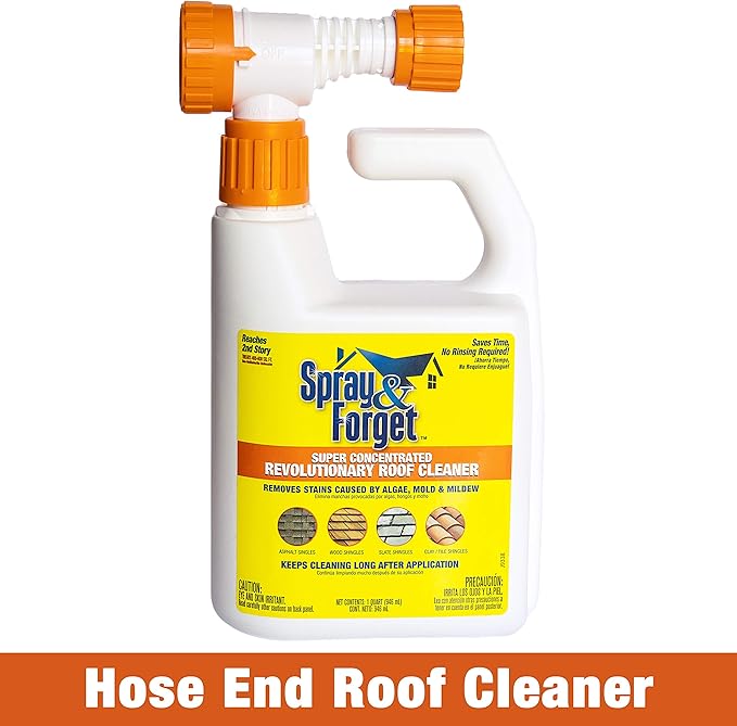 pray & Forget Super Concentrated Revolutionary Roof Cleaner with Hose End Adapter - 1 Quart