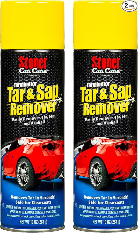 Stoner Car Care Tarminator Tar, Sap, and Asphalt Remover Safe on Automotive Paint and Chrome on Cars, Trucks, RVs, Motorcycles, and Boats – 10 oz (Pack of 2)