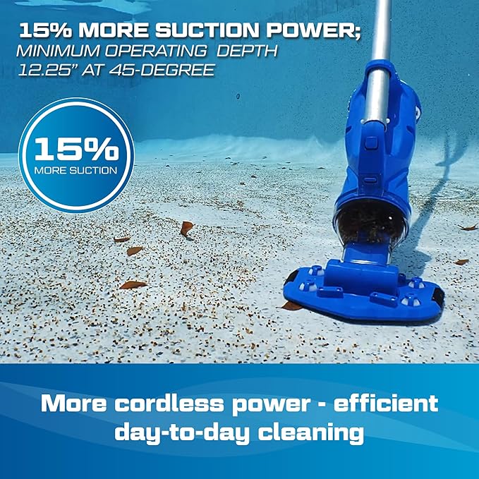 POOL BLASTER Catfish (Gen 2) Cordless Spa & Hot Tub Vacuum, More Power & Capacity, 45 Min Runtime, Spot Cleaning in Small Above Ground Swimming Pools, Rechargeable Spa Vac
