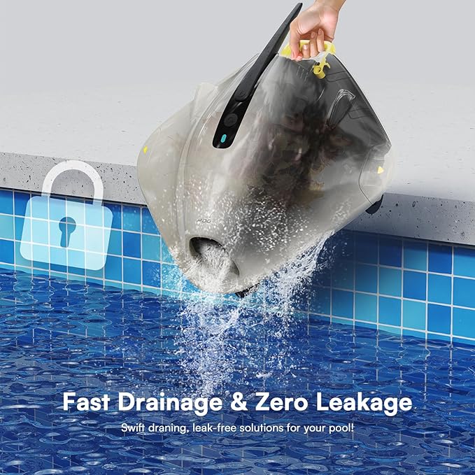 Cordless Robotic Pool Cleaner - Above Ground Pool Vacuum - 40W Strong Suction, Dual Cleaning System, 120-Min Runtime Up to 1614 Sq for Above Ground Pools and Inground Pools